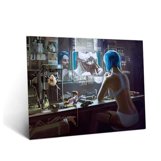Displate – Metallposter - Magnet-Montage - Cyberpunk 2077 - Smoke and mirrors