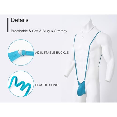 JINSHI Sexy Men's Mankini Thongs Underwear G-String Adjustable V Sling Bodysuit Lingerie For Men S 3XL3