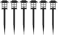 Luminária Solar LED Espeto de Jardim – Recarregável pelo Sol, Decoração para Áreas Externas (6 PÇ (Branco Frio))