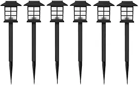 Luminária Solar LED Espeto de Jardim – Recarregável pelo Sol, Decoração para Áreas Externas (6 PÇ (Branco Frio))