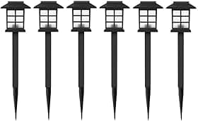 Luminária Solar LED Espeto de Jardim – Recarregável pelo Sol, Decoração para Áreas Externas (6 PÇ (Branco Frio))