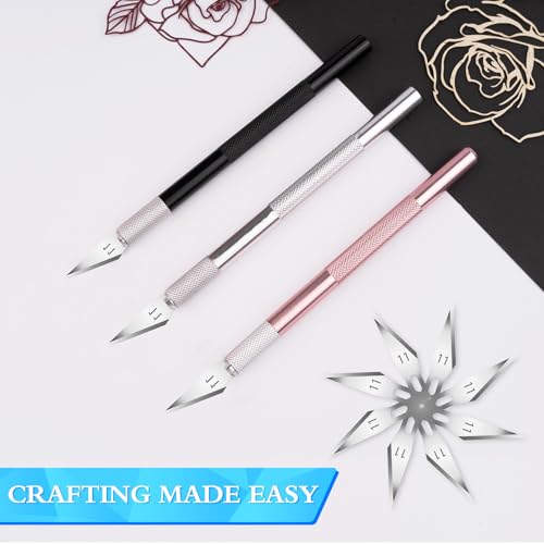 image for JETMORE Exacto Knife, 3 Exacto Knives with 30 Exacto Blades #11, Exact