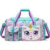 Oruiji Bolsa de Viagem Infantil Unicórnio Verde, Mochila Esportiva para Crianças, Meninas e Meninos, Bolsa de Dança, Ginástica, Viagem e Fim de Semana, 10 x 8 x 2 Polegadas ou 51 x 28 x 21 cm