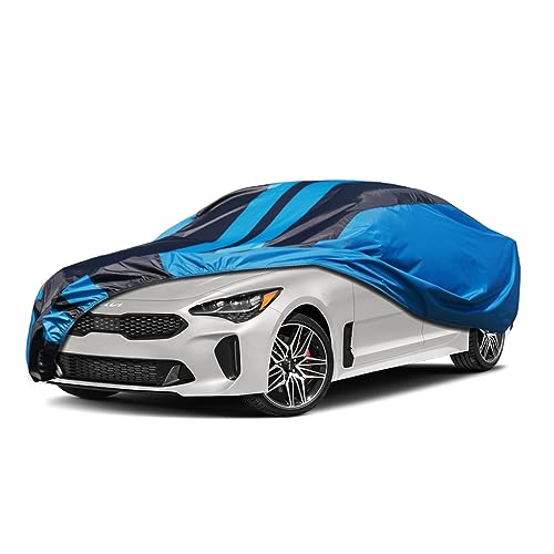 Image of Kaugung Car Cover Waterproof Custom Fit Kia Stinger(2017-2025), Full Exterior Cover for Automobiles Lightweight Resistant Outdoor Sun UV Rain Dust Snow Wind Protection.