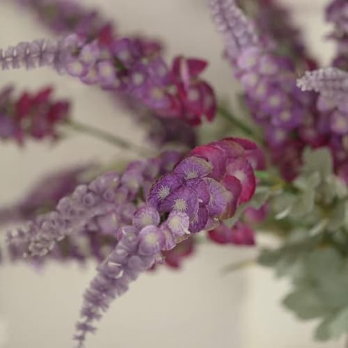 Tableclothsfactory 2 Bushes | 34" Lavender Artificial Foxglove Orchid Flower Bouquet Stem – Silk Flower Branch Spray - Ideal For Tabletops, Office Desk, Windowsills, Hallways, Dressers, Coffee Tables #TOP6