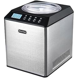 1 of Whynter Ice Cream Maker Machine Automatic 2.1 Qt. Upright with Built-In Compressor, LCD Digital Display & Timer, No Pre-Freezing, ICM-201SB, Stainless Steel