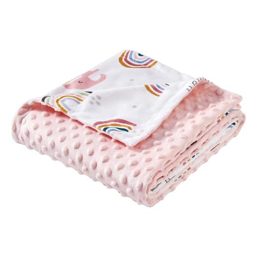 Image of Baby Nursery Bed Blankets Ultra Soft Double Layer Mini Blanket Minky Blanket Receiving Blankets Shower Gifts(30 inch*40 inch,Rainbow)