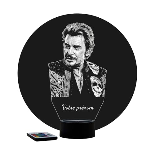 JNB-Maker FR Lampe 3D Portrait de stars – Avec personnalisation offerte – Télécommande 16 Couleurs + 4 Modes automatiques – Cadeau...