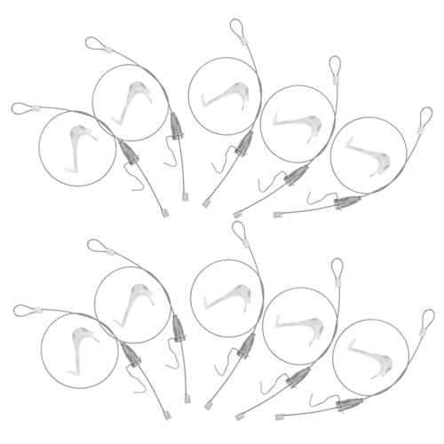 HOMSFOU Kit D'accrochage De Tableaux En Acier Inoxydable Réglable Crochets Suspendre En Fil Métallique Pour Supports D'œuvres D'art, Pour Suspendre Tableaux Et Miroirs, Lot De 10 Sets De Pièces