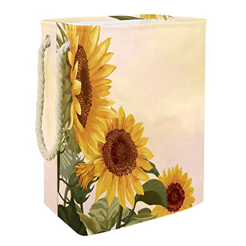 Panier à linge tournesol en fleurs grand volume lavable - 2