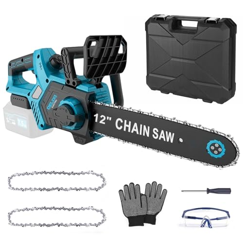 Motosierra eléctrica de 12 pulgadas, compatible con Makita de 18 V (sin batería), sin escobillas, motosierra de mano de 30 cm, para carpintería y jardín