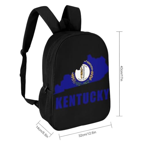 Kentucky Map Flag United States Unisex Backpack 17" Casual Daypacks Simple Shoulders Bag for Camping Hiking Travel Gear2