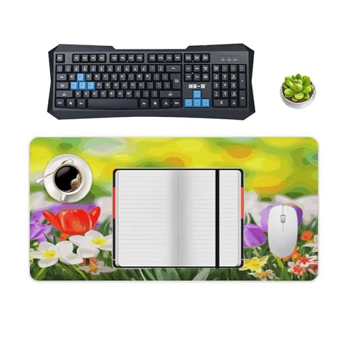 Spring Flowers Desk Pad con base de goma grande miniatura 4