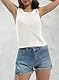 Saodimallsu Damen Strick Tank Top Sommer Ärmellose Oberteile Rundhals Bluse Häkel-Skelett Freizeit-Shirt Sexy Weste Elegant Casual Stricktop Weiß XL