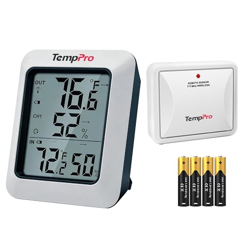 TempPro TP60 Digital Hygrometer Outdoor Thermometer...
