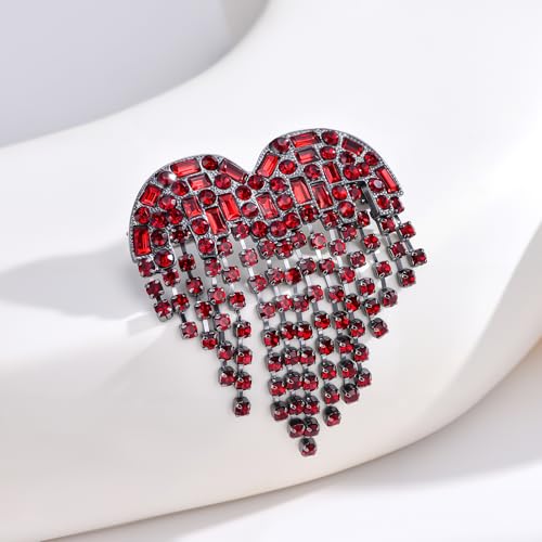 Image of Fashion Rhinestone Heart Brooch Pin for Women