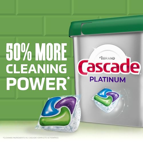 Cascade Platinum Dishwasher Pods, Dishwasher Detergent, Dish Detergent Soap, Lemon, 59 Count image 4