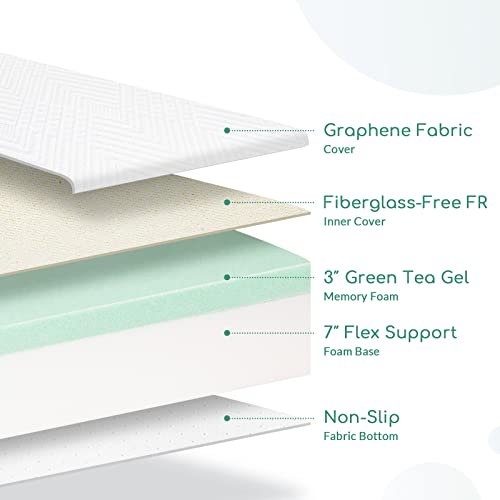 Airdown Queen Mattress, 10 Inch Memory Foam Mattress In A Box, Medium Firm Green Tea Queen Size Mattress For Cool Sleep & Pressure Relief, Certipur-Us Certified, Made In Usa #TOP2