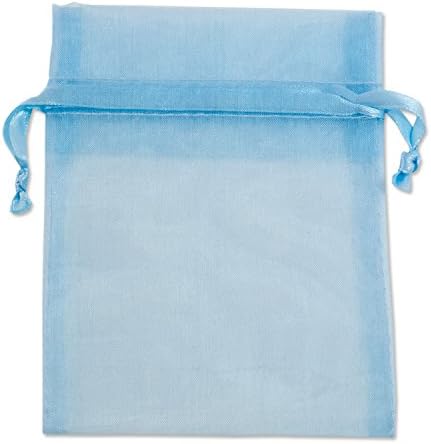 Organza Drawstring Bags 3x4 Light Blue (Package of 10)