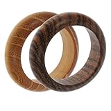 ifundom Anillos de Madera Finos para Mujer, 2 Piezas Estilo Retro y Personalidad, Adecuados para Uso Cotidiano y Ocasiones Familiares
