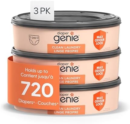 Diaper Genie Max Fresh Round Refills 3-Pack, Clean Laundry Scent