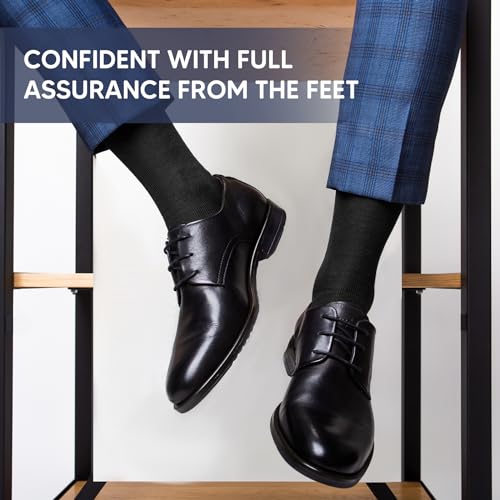 Dress Socks for Men, 4 Pairs Comfortable Crew Moisture Wicking Men Socks, Seamless Stretchy Casual Sports Socks4