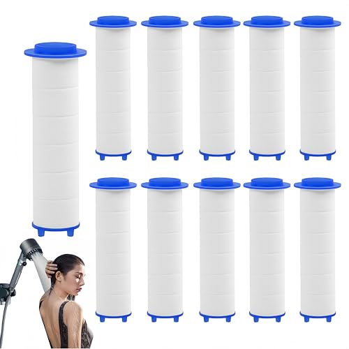 10Pcs Shower Head Filter Drivese 2.95 Inch Ion Shower Dropse Head Filter PP Cotton Replacement Cartridge Water Filter Core Cotton For Handheld Showerheads.