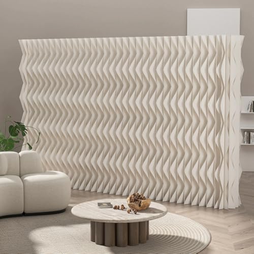 Divisor de habitación plegable portátil independiente – 6.5 pies x 5 pies para interiores para oficina en casa y venta al por menor – Elegante panel de iones para separación de espacio
