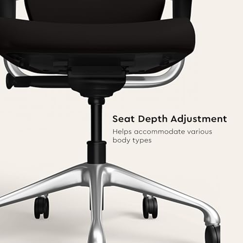 Image of Interio by Godrej Chair, Marvel High Back Leatherette Ergonomic Office Chair (Black Ink), 1 Year Warranty, Adjustable Armrest