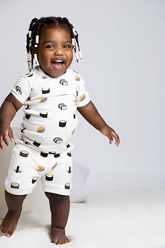 Image of monica + andy unisex-baby Organic Two-piece Shorty Pajama Set