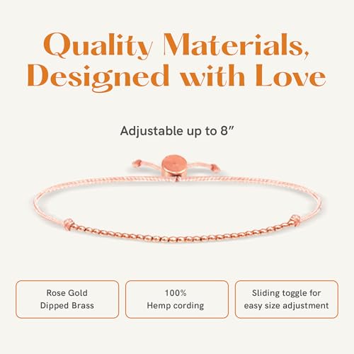 Lucky Feather 30th Birthday Gifts for Women | 30th Birthday Bracelet 14K Gold, Silver, Rose Gold Dipped Beads on Adjustable Cord | gifts for women birthday unique | Vibrant thirty2