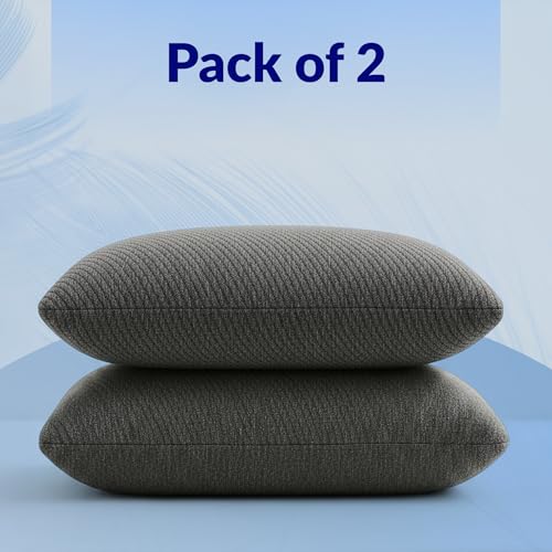 Image of SleepyHug ReliefPRO Pillow | Cooling Memory Foam for Deep Relief | Orthopedic Neck & Shoulder Support | 55x35x13 cm | Dark Grey (Pack of 2)