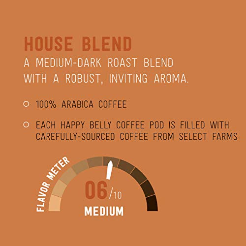 image for Happy Belly an Amazon Brand -Medium Roast Coffee Pods, House Blend, Co