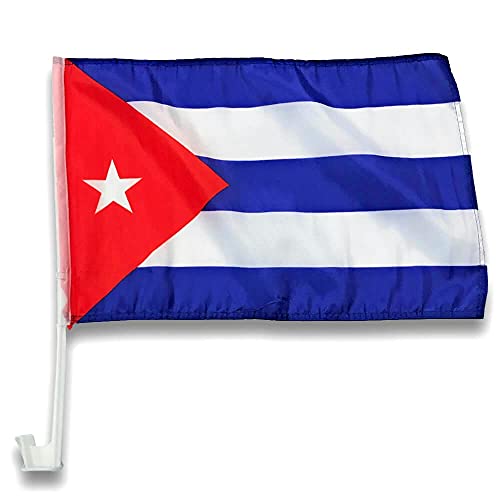 Cuban Car Flag 17x11 Inches - Bandera Cubana Car Flag - 44x29 cm Bandera Cubana Auto - Ships from Miami - Desde Miami
