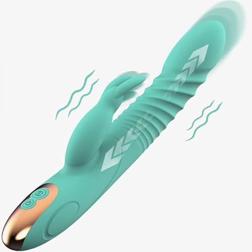 Personal Rechargeable Rabbit Vibrators for Women Vibrating Toys Pleasure Handheld Massager Electric Portable Massager Realistic Female Woman Gifts 9 inch (Blue
