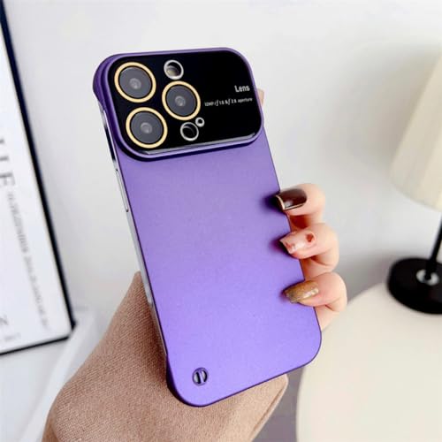 Protection objectif iPhone antichoc via cet étui PC dur sans cadre violet premium