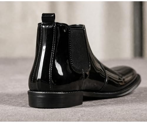 Image of Kraasa Men's Synthetic Leather Chelsea Boots - Slip-On Ankle Boots with Elastic Side Panels & Low Heel, Formal Casual Wear