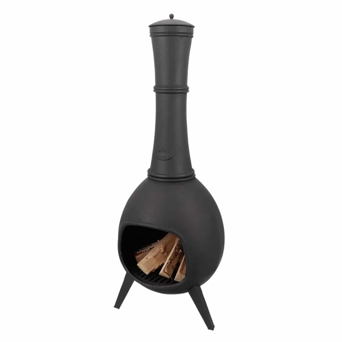 Esschert Design Terrassenofen, 150 cm L, schwarz, 53x53x144 cm, FF65