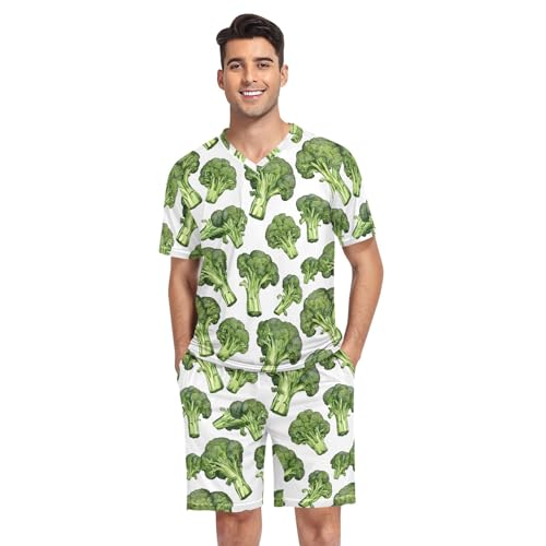 Pyjama court homme GAIREG XXL : la solution anti-transpiration en blanc brocoli