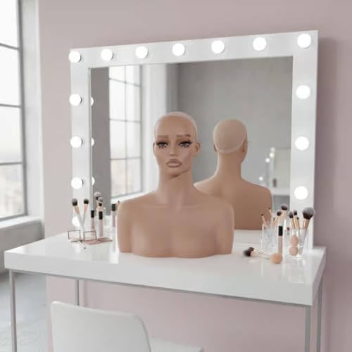 Busto expositor soporte para collares y pendientes con acabados definidos en PVC rígido 4