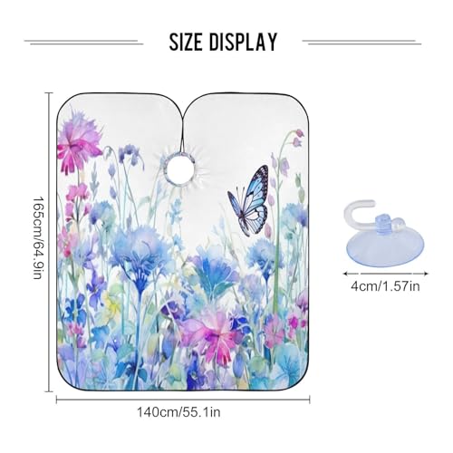 Capa de peluquería profesional impermeable MAOBLYR con cierre ajustable y diseño Watercolor Flower Field miniatura 3
