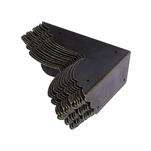 image for CM Cosmos Pack of 12 Antique Metal Box Corner Protector Edge Safety Gu
