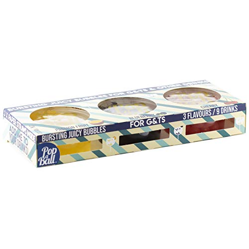 Popaball Bursting Bubbles for Gin 3 x 60 Grams | Prosecco, Gin, Mocktail & Cocktail Making Gifts | Gift Set Ideas for Her, Hampers & Hen Parties