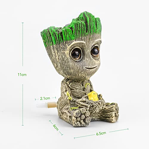 Nerissa Aquarium Air Bubbler Decorations Fish Tank Air Bubbler Resin Groot Crafts with Air Bubbler Stone for Aquarium Fish Tank Decor - Image 3
