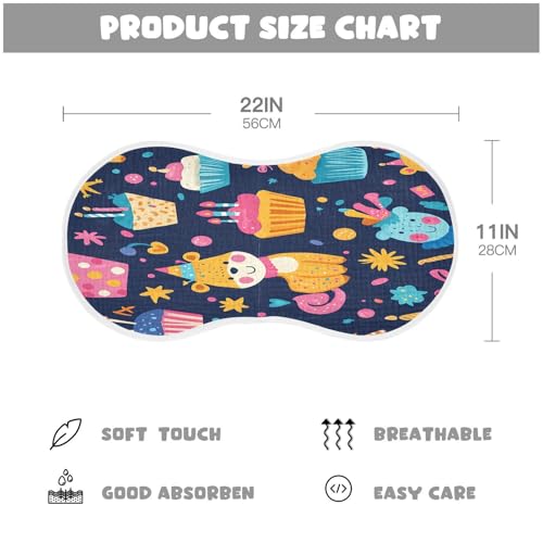 Birthday Cake Plant Burp Cloths Cotton Baby Washcloths,Large 22x11in Burping Cloth Absorbent and Soft for Newborn Baby Boys and Girls,4 Pack4