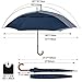 G4Free 52/62inch Wooden J Handle Golf Umbrella Windproof Classic Stick Wedding Cane Umbrellas, Auto Open Cane Hook Handle
