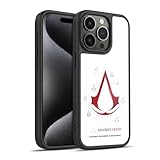 Head Case Designs Officially Licensed Assassin's Creed Geometric White Legacy Logo Gel Armour Case [Military Grade Protection] Compatible with Apple iPhone 15 Pro