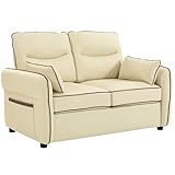 divano pelle beige AMPIA SEDUTA: Questo divano 2 posti offre spazio sufficiente per sedersi e restare sempre comodi. L'imbottitura in schiuma spessa (18 cm per la seduta, 16 cm per lo schienale), le molle a S e le fasce elastiche garantiscono comfort e sostegno duraturi