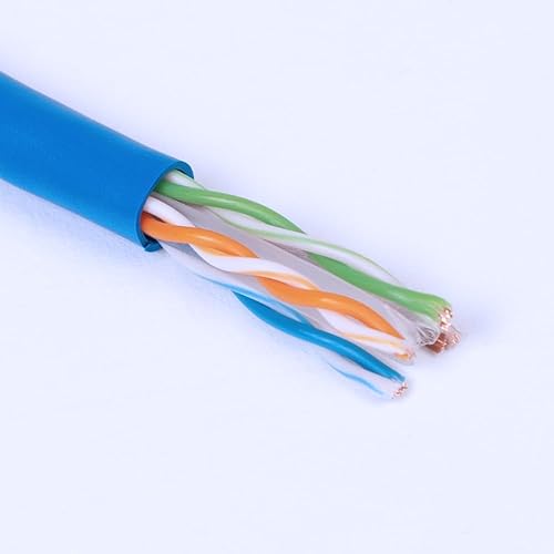 Vista 19 de Cablesys Cable Ethernet sin terminar Cat5E de 1000 pies, cables de cobre desnudos trenzados, 24AWG 4pr UTP, envoltura retráctil, clasificación CM