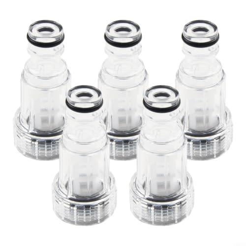 Image of Torchlit Pressure Washer Replacement Filter, Pack of 5, Transparent Plastic Water Inlet Filter, Easy to Install and Clean, 11 mm